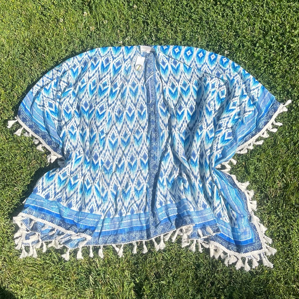 New Blue Tassel Coverup